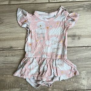 Posh peanut dress onesie sheep blowing bubbles 3-6m